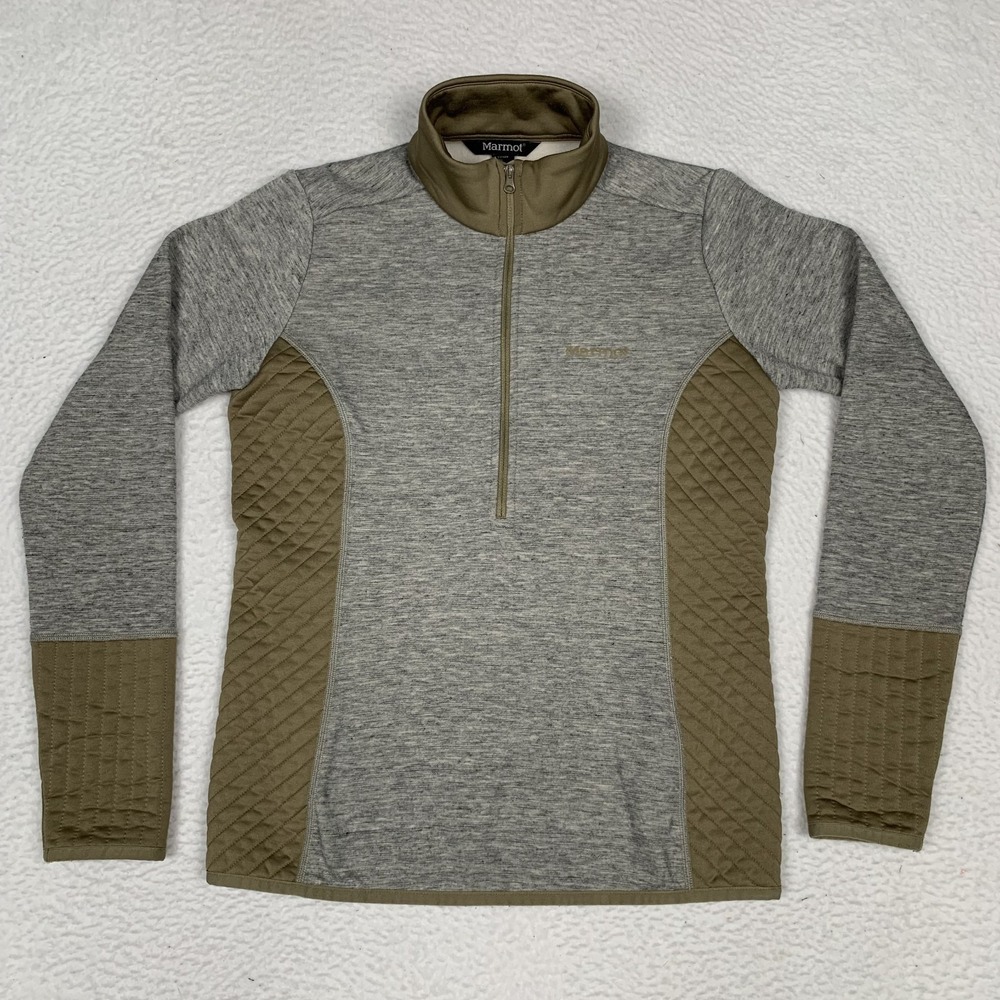 Marmot Fleece Pullover Jacket Mens Small 1/2 Zip Hiking Outdoor Trail Gray